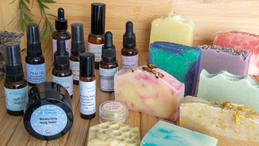 Image of Cooinda Collective handmade soaps and skincare oils.